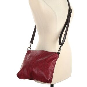 Red Faux-Leather Crossbody Bag